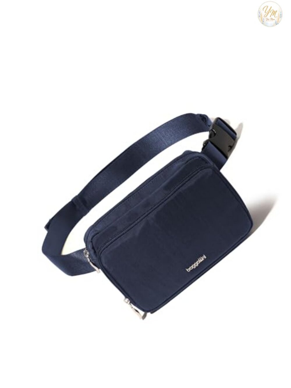 Baggallini Modern Belt Bag Crossbody Sling - RFID Blocking Nylon Waist Pack